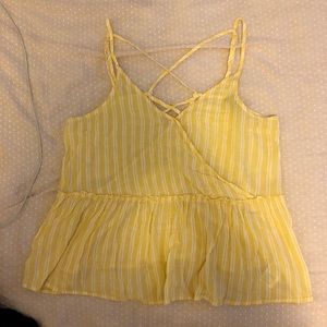 Yellow stripped tank top